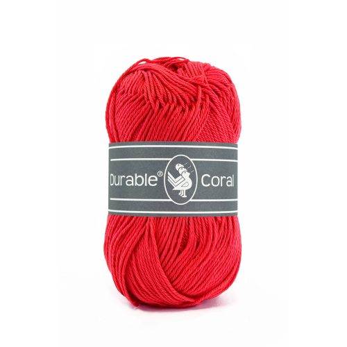 Durable breigaren katoen Coral Rood 50g