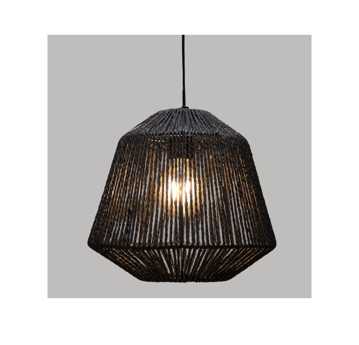 Gevlochten hanglamp "Jily" zwart D29*26,8cm