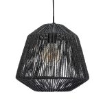 Gevlochten hanglamp "Jily" zwart D29*26,8cm