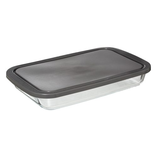 Glazen ovenschaal met deksel 35*21*5,5cm