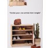 Houten schoenenkast naturel 4-vakken