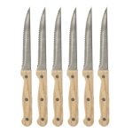 Houten steakmessen set van 6