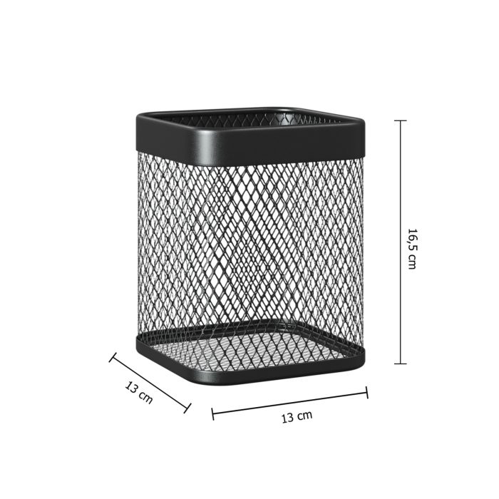 Keukengerei houder metaal zwart 13*13*16,5cm