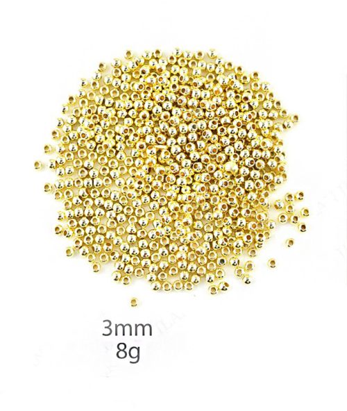 Kralen goud 3mm 8g