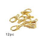 Kreeftsluiting goud 12mm 12st