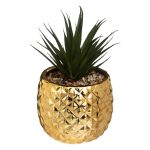 Kunstplant in ananas pot H19cm