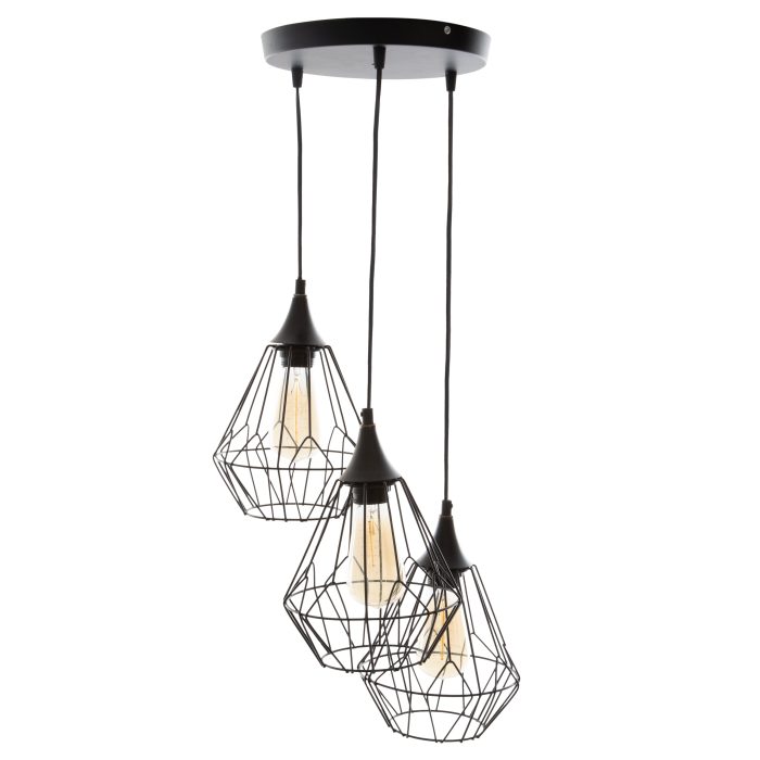 Metalen hanglamp "Kaore" zwart 3 lichts