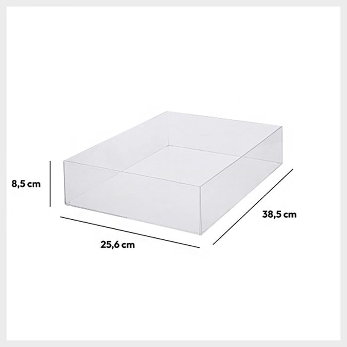 Opbergbak transparant rechthoekig 38,5x25,6x8,5cm