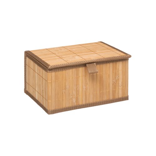 Opbergmand bamboe met deksel 24x18x12cm