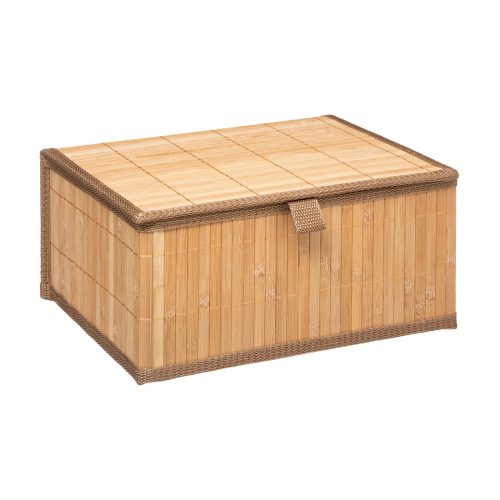 Opbergmand bamboe met deksel 29x23x14cm