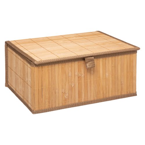 Opbergmand bamboe met deksel 32x25x15cm