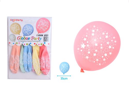 Pastel ballonnenset ster 35cm 6 stuks