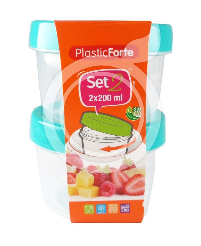 Ronde vershoudbakje 200ml - set van 2