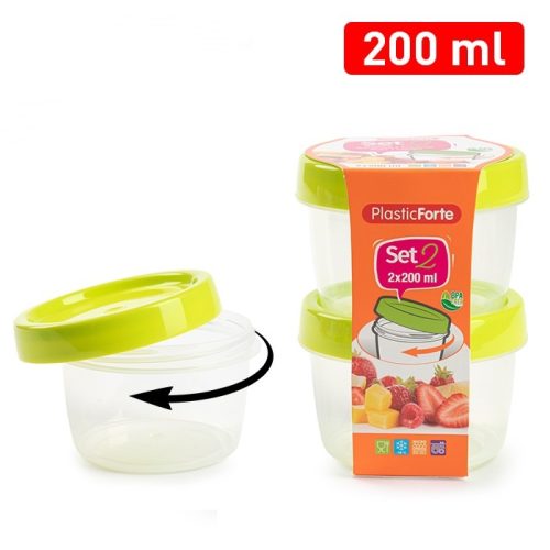 Ronde vershoudbakje 200ml - set van 2