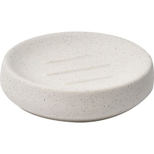 Ronde zeephouder stoneware crème