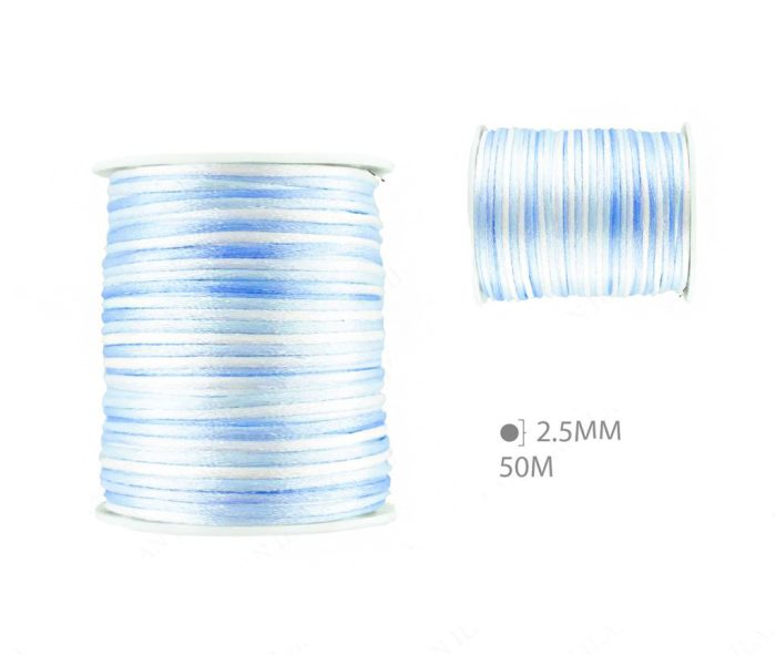 Satijnen koord blauw-wit 2,5mm*50m