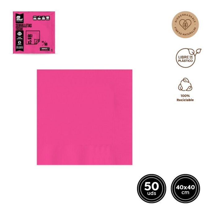 Servetten fuchsia 40x40cm 50st