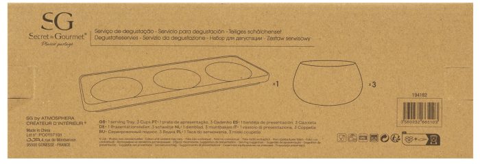 Snackset met plateau aardewerk 4-delig