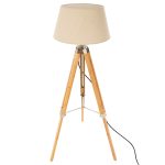 Staande lamp met driepootstatief creme