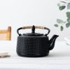 Theepot gietijzer zwart 1L