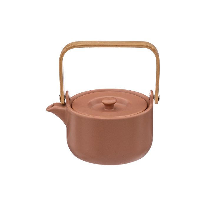 Theepot met 2 mokken set terracotta