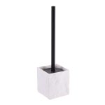 Toiletborstel met polyresin houder zwart-wit