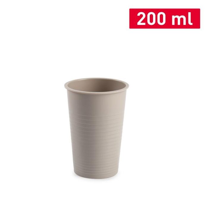 Waterbeker kunststof taupe 200ml