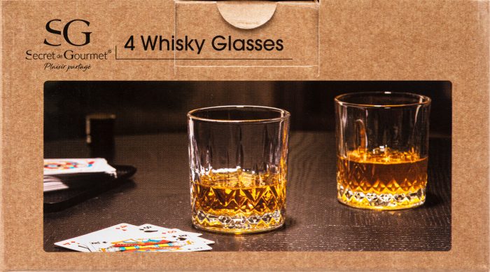 Whiskyglas laag 240ml 4-stuks