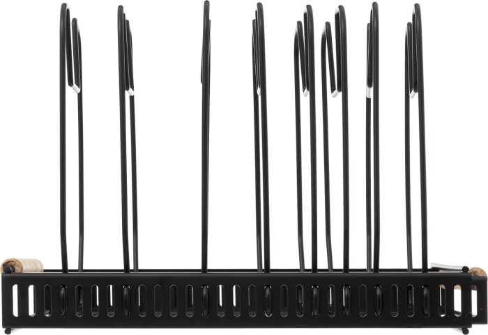 Uitschuifbare pannen organizer metaal-hout 32-58cm