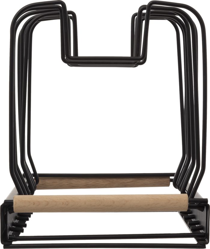 Uitschuifbare pannen organizer metaal-hout 32-58cm