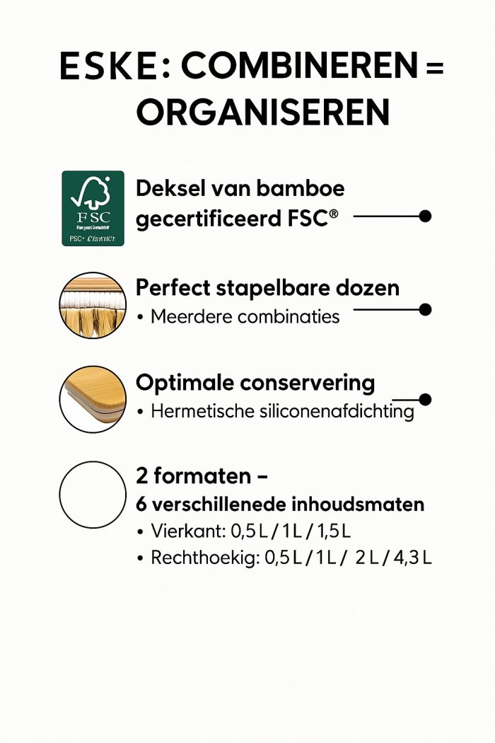 Voorraadbus luchtdicht bamboe 500ml