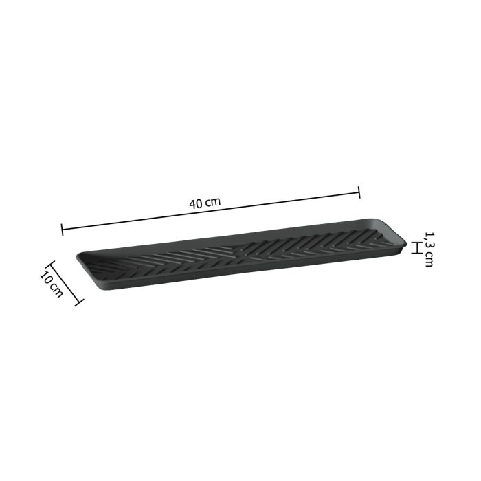 Afdruipmat antraciet rubber 40x10x13cm