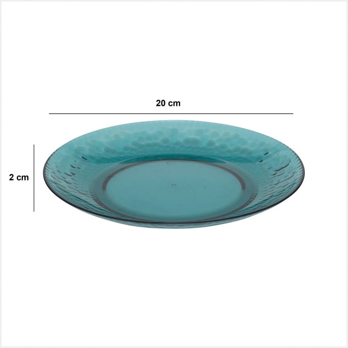 Bord kunststof blauw 20cm