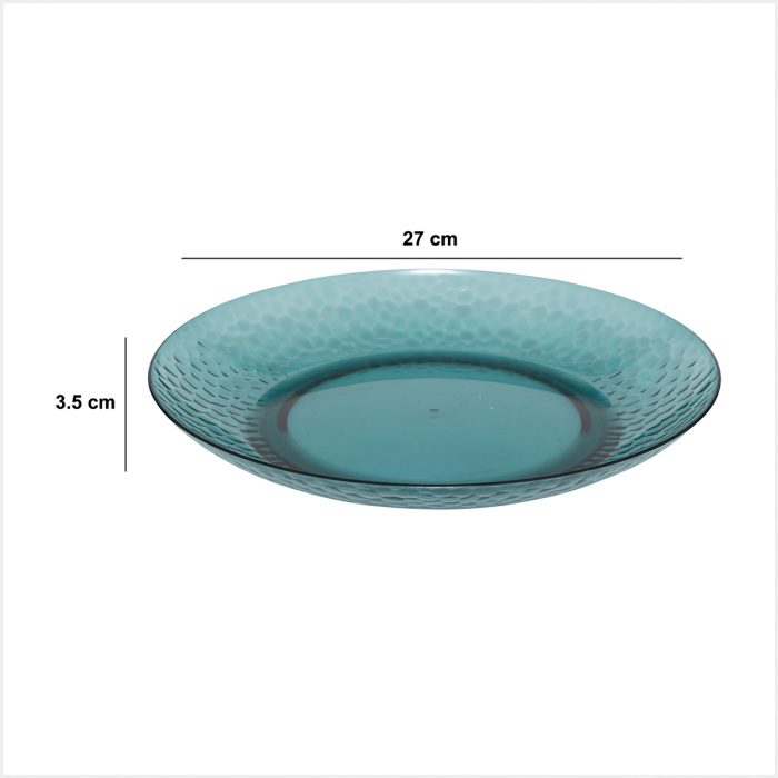 Bord kunststof blauw 27cm