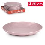 Bord kunststof roze D25cm