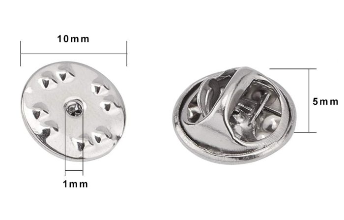 Brochespeld set (met pin) zilver D8*4,5mm