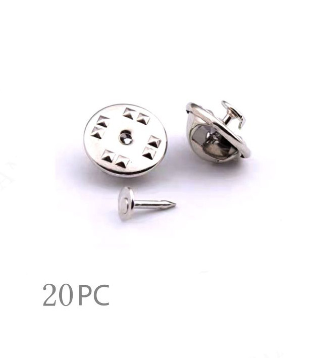 Brochespeld set (met pin) zilver D8*4,5mm