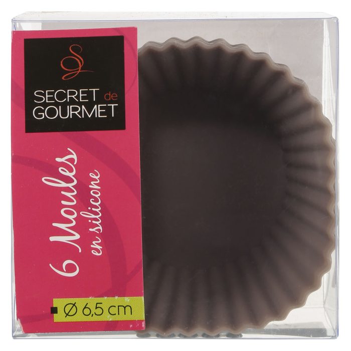 Cakevormpjes siliconen roze/taupe 6st