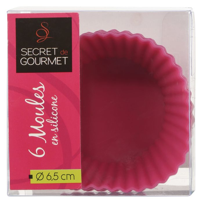 Cakevormpjes siliconen roze/taupe 6st