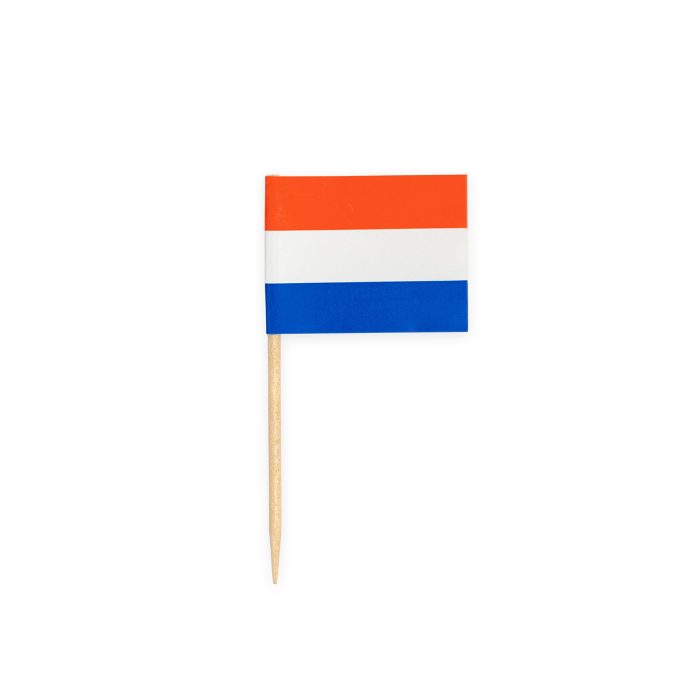 Cocktailprikker Nederlandse vlaggetjes 50st