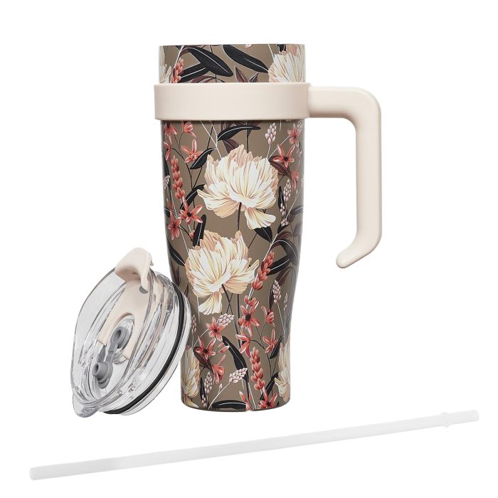 Dubbelwandig thermosbeker Winterse Bloemen 1,2L