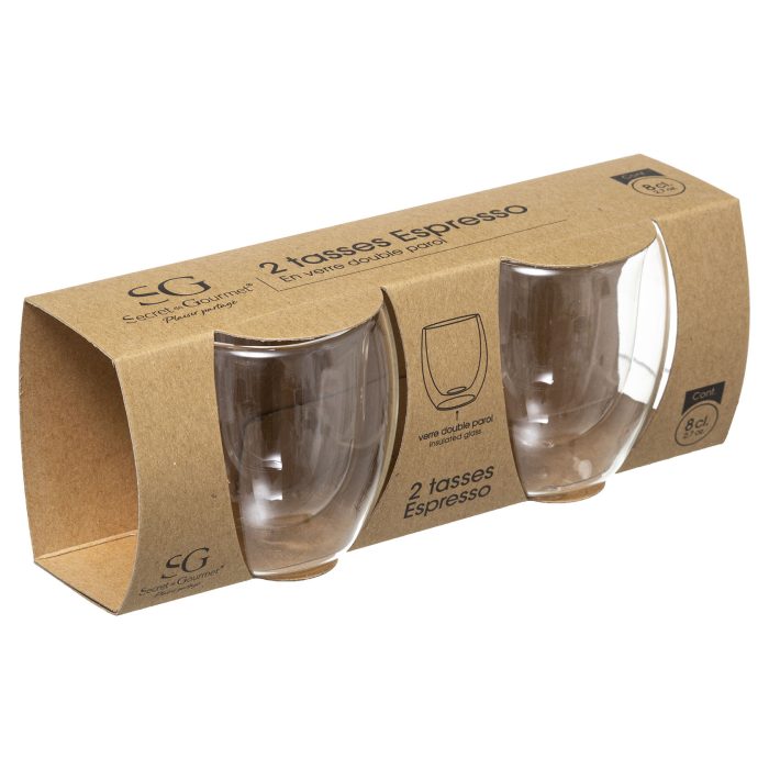 Dubbelwandige glazen 80ml 2stuks