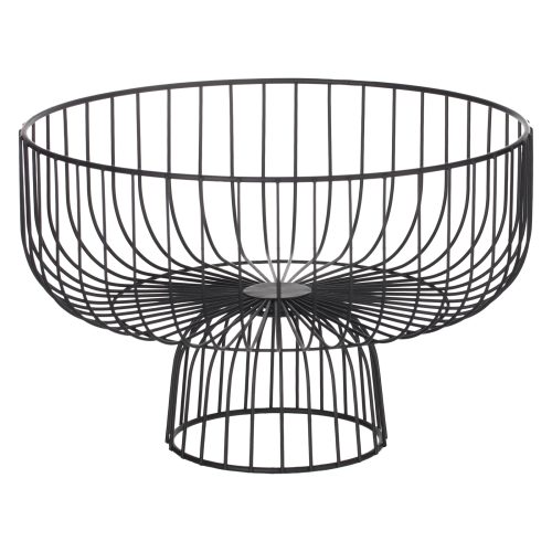 Metalen fruitmand zwart met voet
