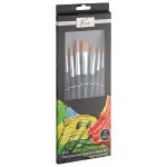 Penselen set synthetisch plat-rond 7-dlg