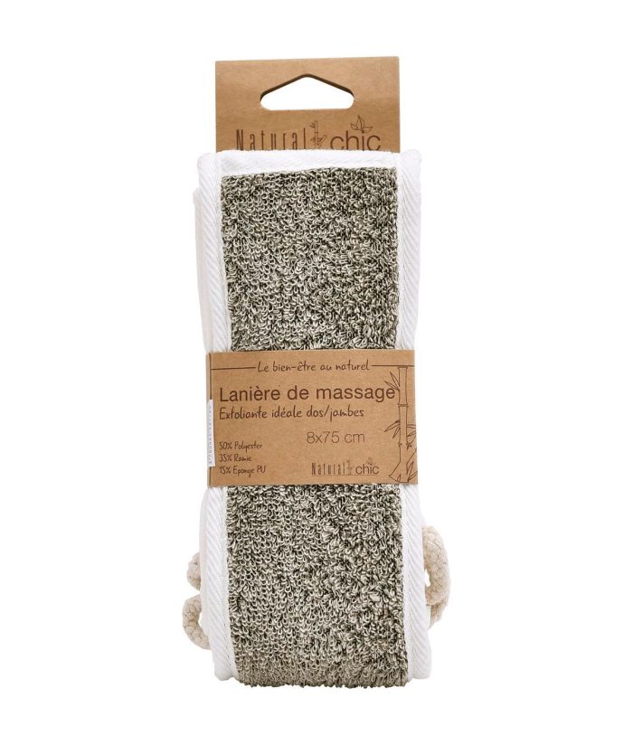 Rug massage scrubband ramie taupe/crème
