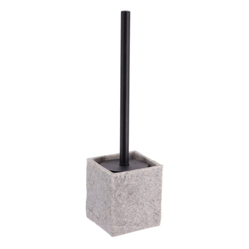 Toiletborstel met polyresin houder zwart-grijs
