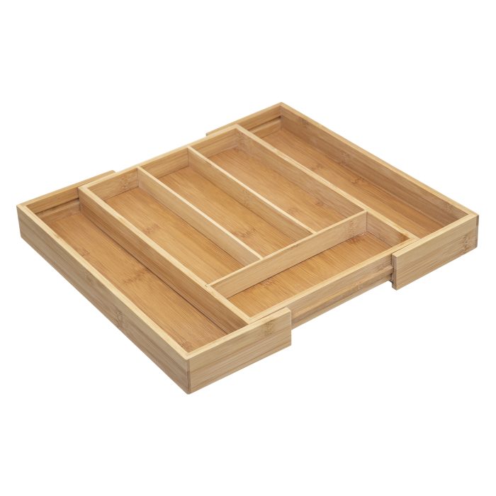 Uitschuifbare bamboe bestekbak L25-39cm