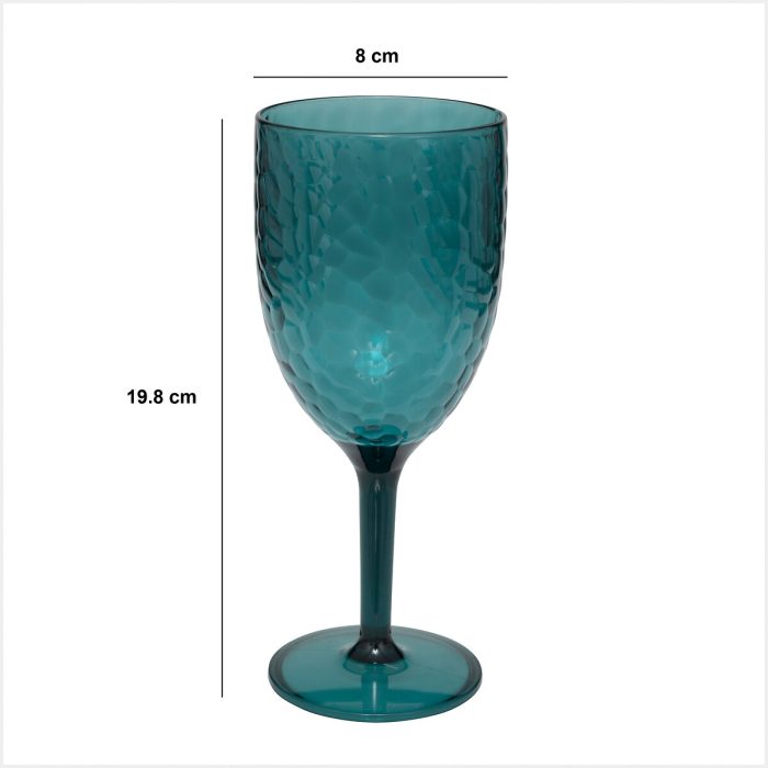Wijnglas kunststof blauw 350ml