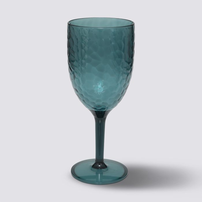 Wijnglas kunststof blauw 350ml