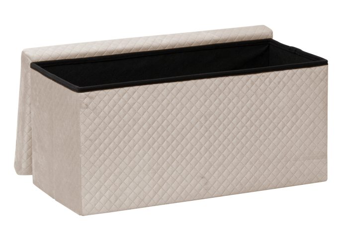 Grote poef met bergruimte linnenbeige 76*38*38cm